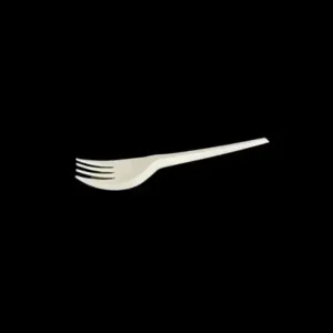White plastic fork 6.5 inch length for disposable dining and catering
