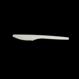White plastic knife 6.5 inch length for disposable dining and catering