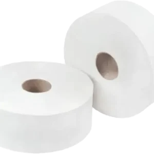 Large tissue paper rolls in white for cleaning and sanitary purposes available at plastic shop store